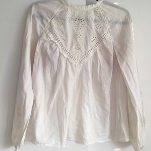 Sezane Eyelet blouse white